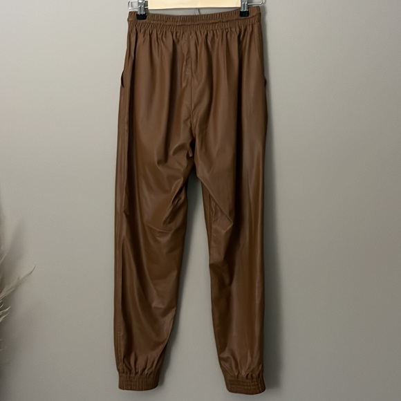 NWT High-Rise Vegan Leather Joggers - Picture 3 of 5